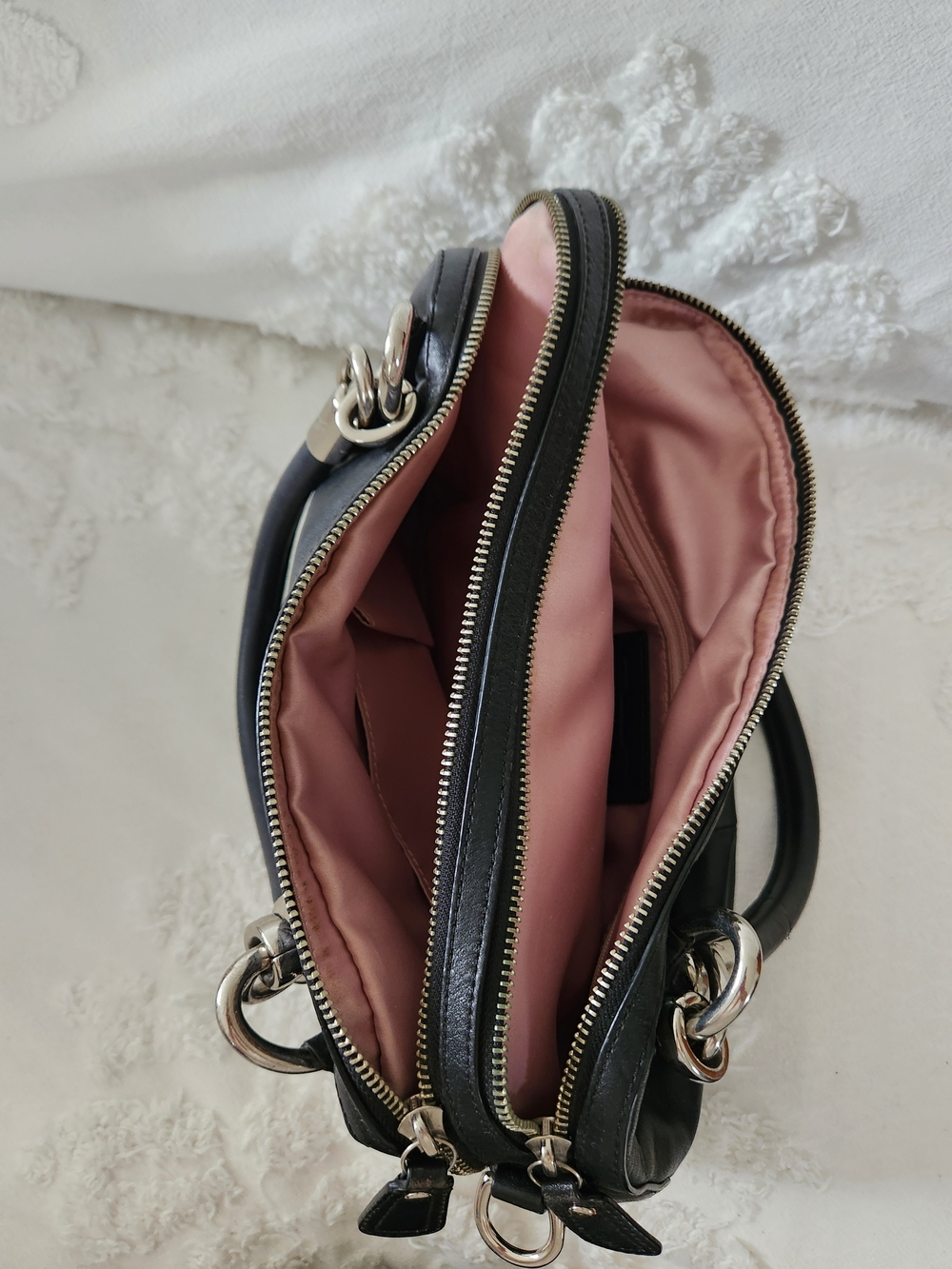 Coach Black Leather Kristin Satchel Handbag L1294-F22304 - Picture 12 of 15